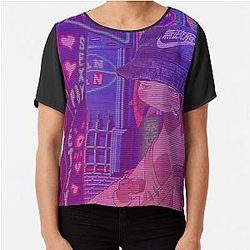 Space Dandy Meow Vaporwave Chiffon Top