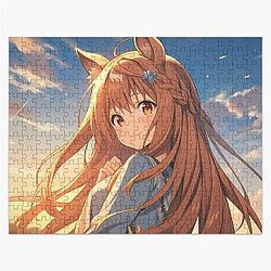 Holo in a Serene Wheat Field  Spice and Wolf Anime Girl Waifu Jigsaw Puzzle