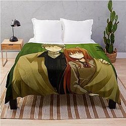 Horo and Lawrence Spice and Wolf Throw Blanket