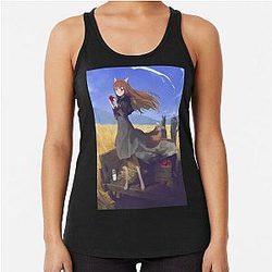 Holo Spice and Wolf Artwork For Otaku Racerback Tank Top