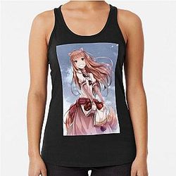Holo with a Bundle of Apples - Spice and Wolf Racerback Tank Top