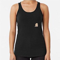 Peeking Chibi Holo Angry - Spice and Wolf Racerback Tank Top