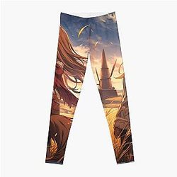 Holo in Golden Wheat Field - Spice and Wolf Leggings