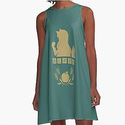 Horo - Spice and Wolf Logo (Gold) A-Line Dress