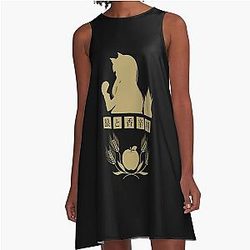Horo - Gewürz und Wolf Logo (Gold) A-Line Kleid