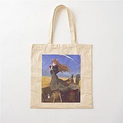 Holo Spice and Wolf Artwork For Otaku Cotton Tote Bag