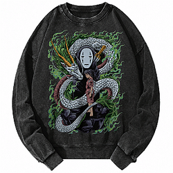Retro Graphic PTTT2805 Washed  Spirited Away Sweatshirts