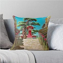 Spirited Away Landscape Aesthetic Throw Pillow RB2907