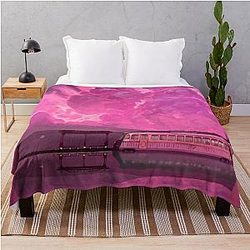 Spirited Away Landscape Train Aesthetic Throw Blanket RB2907