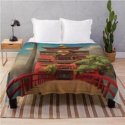 Spirited Away Bathhouse, Spirited Away art Throw Blanket RB2907