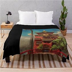 Spirited Away Bathhouse, Spirited Away art Poster Throw Blanket RB2907