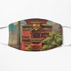 Spirited Away Bathhouse, Spirited Away art Flat Mask RB2907