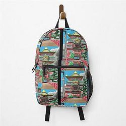 Spirited Away Bathhouse Digital Art Poster Backpack RB2907