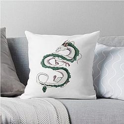 Haku Spirited Away Anime Sticker Throw Pillow RB2907
