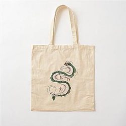 Haku Spirited Away Anime Sticker Cotton Tote Bag RB2907