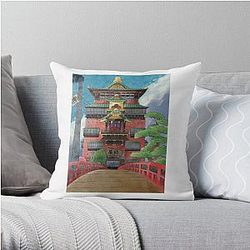 Spirited Away Wallpaper Throw Pillow RB2907