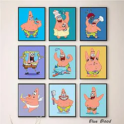 SpongeBob Cute Patrick Star Vintage Cartoon Posters