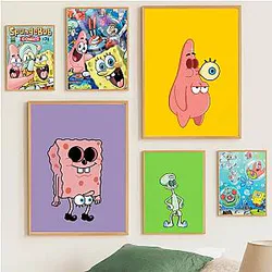 SpongeBob SquarePants Cartoon Marine Print Wall Pictures