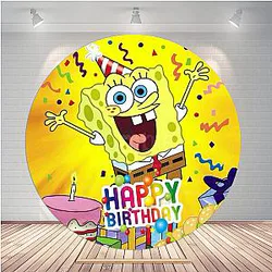 SpongeBob Round Patrick Star SpongeBob Square Pants Kids Boy Party Birthday Background