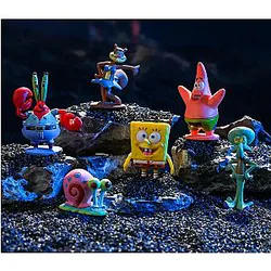 6pcs/set SpongeBob SquarePants Anime Figures Sandy Patrick Star Squidward Tentacles