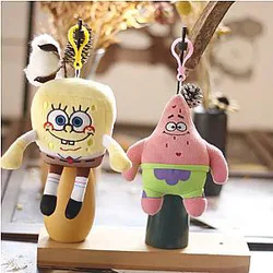 Spongebob Patrick Star Squidward Tentacles Krabs Boss Plush Keychain