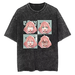 Anya Peeking Graphic PTTT2504 Washed  Spy x Family T-Shirts