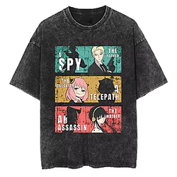 The Forger Family PTTT2504 Washed  Spy x Family T-Shirts