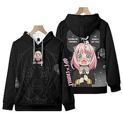 spy x family hoodies anya crying d printed  sides pullover hoodie