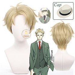 Anime Spy X Family Loid Forger Cosplay - Wig Cap Light Blond Short Hair