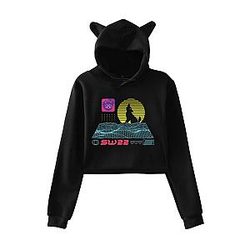 New SSSniperWolf Cat Cropped Crop Top Vintage Hoodies