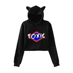 New SSSniperWolf Cat Cropped Crop Top Pullover Hoodies