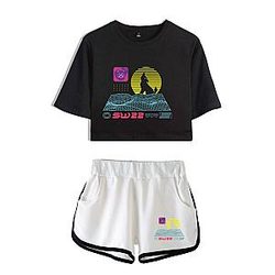 2022 SssniperWolf Synthwave Black And White Pants Sets