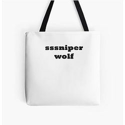 SSSniperWolf Bags - SSSniperWolf Black All Over Print Tote Bag RB1207