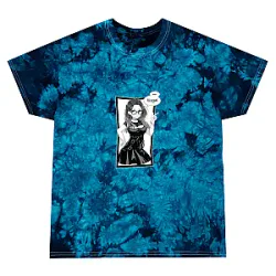 SSSniperWolf T-Shirts - Blue Tie-Dye Anime Graphic