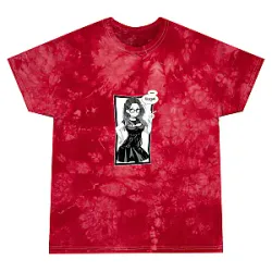 SSSniperWolf T-Shirts - Red Tie-Dye Anime Graphic