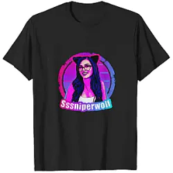 SSSniperWolf T-Shirts - Neon Cat Ear Portrait