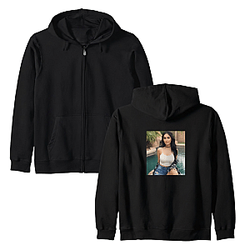 SSSniperWolf Zipped Hoodies - Poolside Casual Portrait