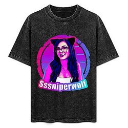 Casual Simple Design PTTT2304 SSSniperWolf T-Shirts