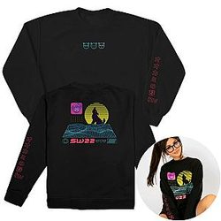SSSniperWolf Sweatshirts - SYNTHWAVE Youth Black Pullover Sweatshirt