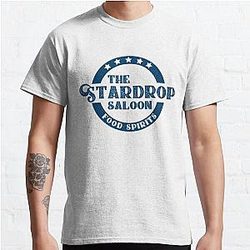 Stardew Valley T-shirts - Het Stardrop Saloon Pub Logo Stardew Valley Navy Logo Classic T-Shirt