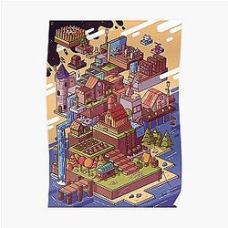 Stardew Valley Posters - Stardew Valley Spel Voxel Art Poster