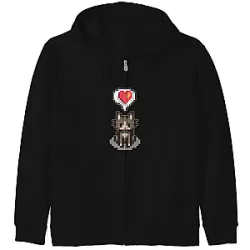 Stardew Valley Happy Grey Cat Classic Zip Hoodies