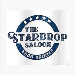 Stardew Valley Posters - Het Stardrop Saloon Pub Logo Stardew Valley Navy Logo Poster