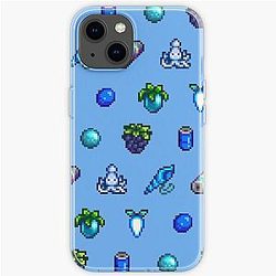Stardew Valley Gevallen Blauw patroon stardew valley items iPhone Soft Case