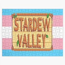 Stardew Valley Puzzels. Stardew Valley Logo - Transgender Pride Flag puzzel