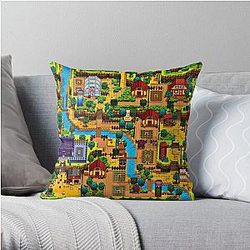 Stardew Valley Kussens - Stardew vallei kaart Gooi Kussen