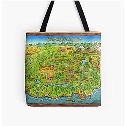 Stardew Valley Zakken - Stardew Valley Kaart Alles over afdrukken tote tas