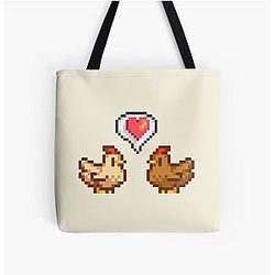 Stardew Valley Zakken - Stardew Valley Kippenliefde helemaal over afdrukken tote tas