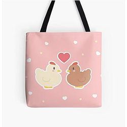 Stardew Valley Zakken - Stardew Valley Kip - Valentijnsdag editie - Leuke Vector Art Illustratie Alles over Print Tote Bag
