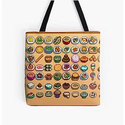 Stardew Valley Zakken - Stardew Valley Gekookt voedsel over alle afdrukken tote tas